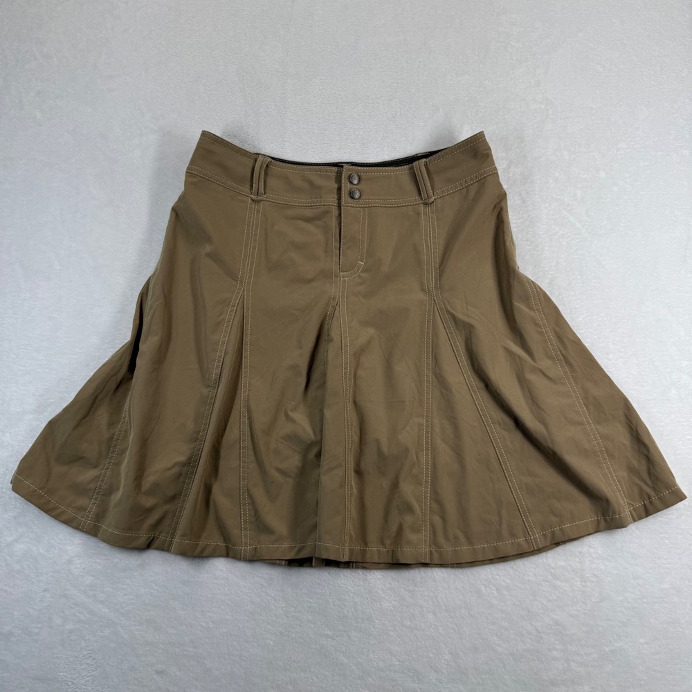 Athleta Womens Khaki Tan Pleated Hiking Skort Size 6 Style 683764 Athletic Skirt